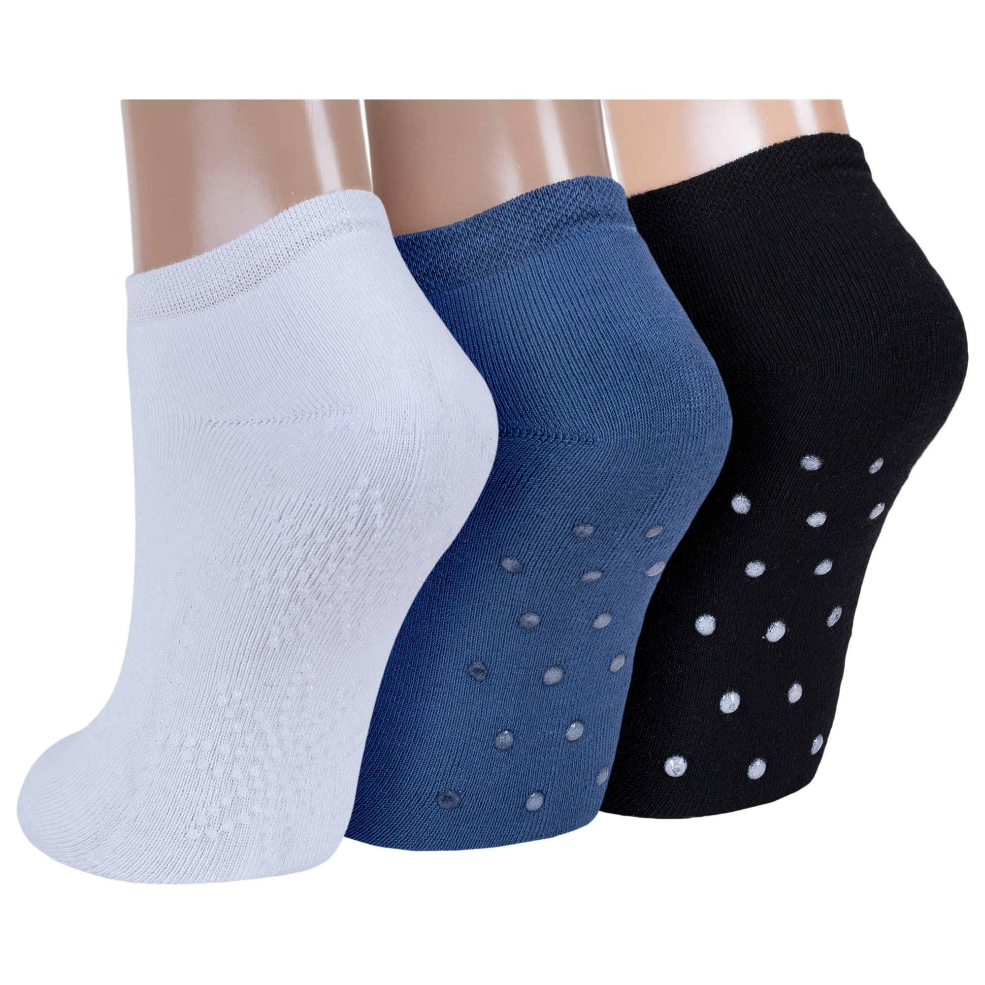 Комплект носков женских Rusocks 3-Ж-2334 белых; синих; черных 23-25