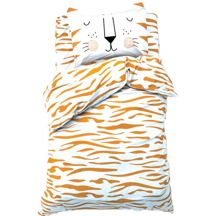 

Постельное белье Этель 1,5 сп Sleepy tiger 143х215 см, 150х214 см, 50х70 см -1 шт, Этель: Постельное белье с ушками