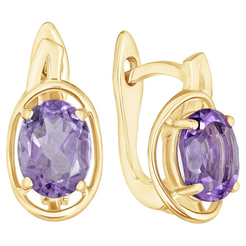 

Серьги из серебра с аметистом LAZURIT-ONLINE 7760YG, 7760YG