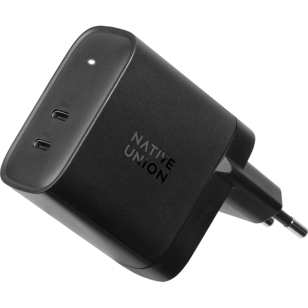 Сетевое зарядное устройство NATIVE UNION Fast Gan Charger 2xUSB Type-C 5 А черный