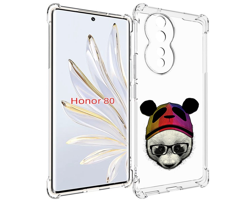 

Чехол MyPads Панда в шапке для Honor 80, Прозрачный, Tocco