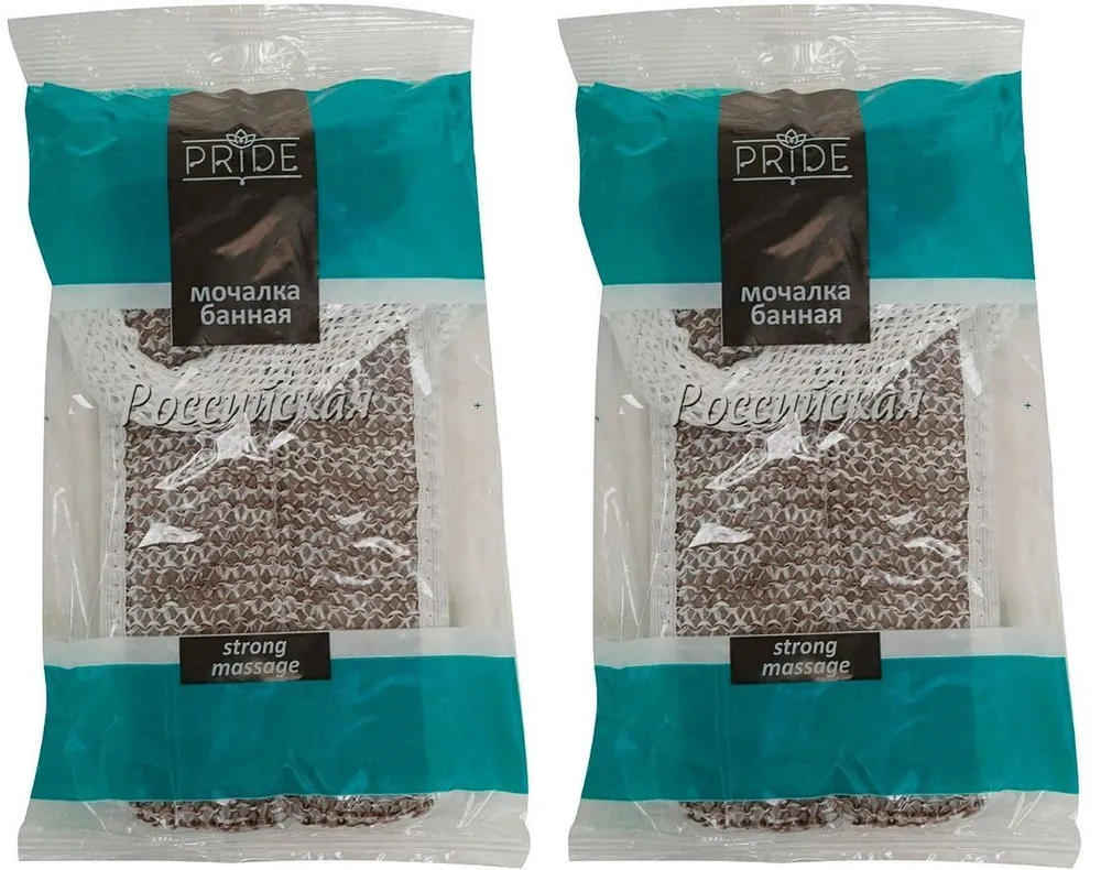 

Мочалка банная PRIDE Российская 490 х 110 х 15 мм, 2 шт