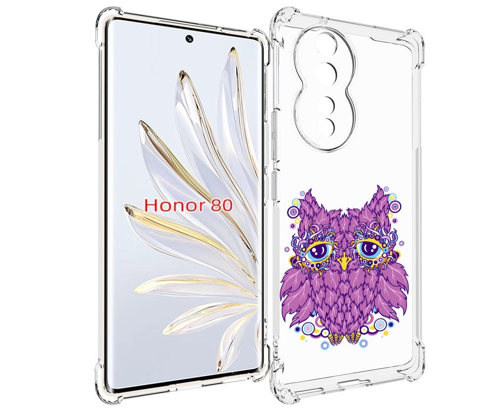 

Чехол MyPads Розовая сова для Honor 80, Прозрачный, Tocco