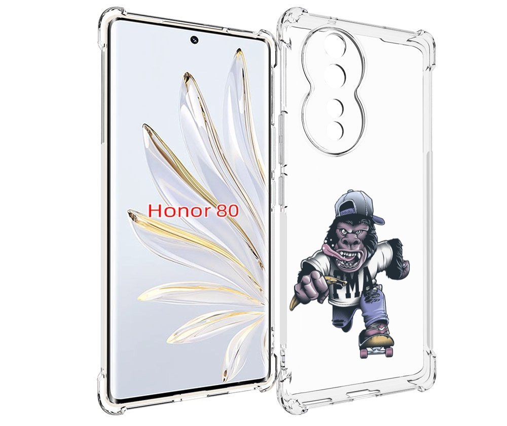 

Чехол MyPads Обезьяна на скейте для Honor 80, Прозрачный, Tocco