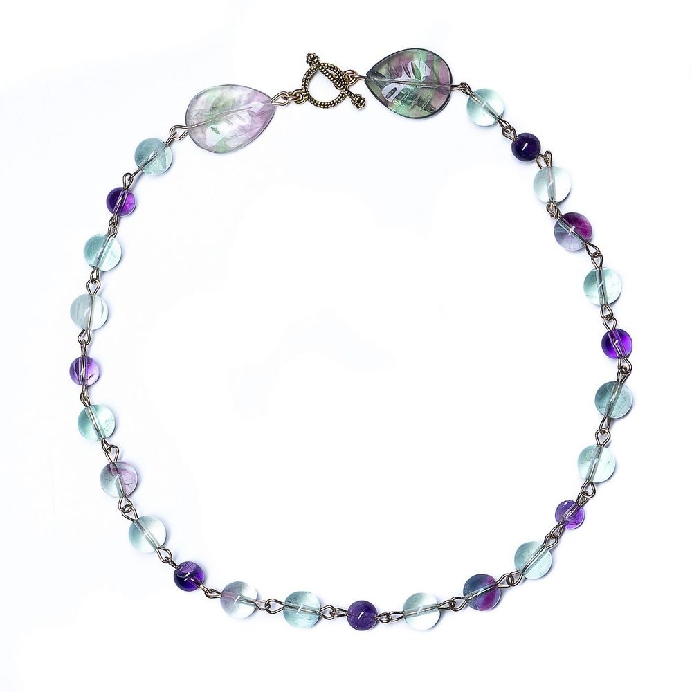 

Колье из бижутерного сплава с аметистом/флюоритом 40 см Lanzerotti Fluorite, Fluorite