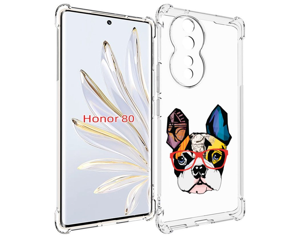 

Чехол MyPads Мопс-в-очках для Honor 80, Прозрачный, Tocco