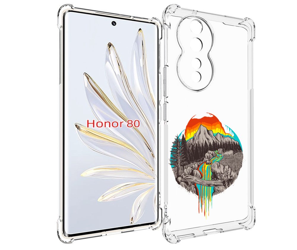 

Чехол MyPads Радужный водопад для Honor 80, Прозрачный, Tocco