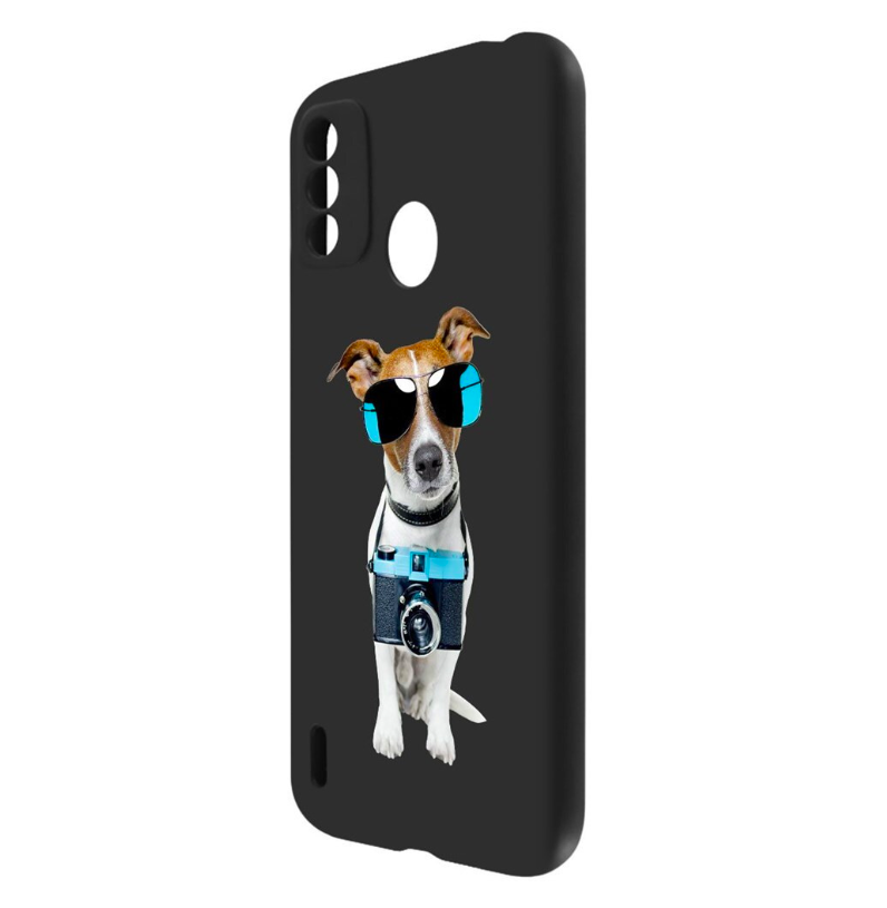 фото Чехол-накладка krutoff soft case пес-турист для tecno spark 8p черный