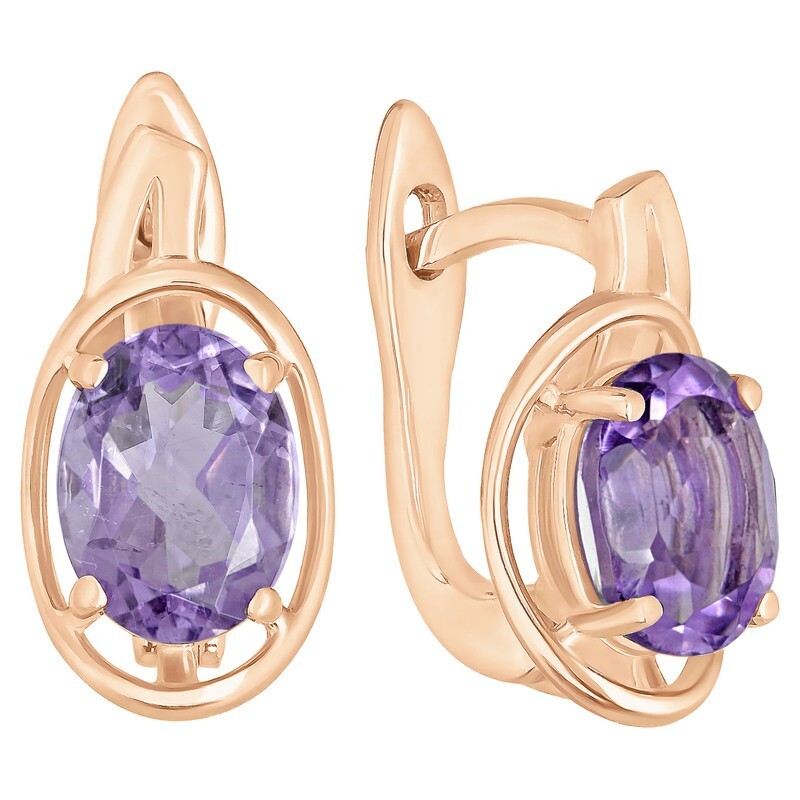 

Серьги из серебра с аметистом LAZURIT-ONLINE 7760RG, 7760RG