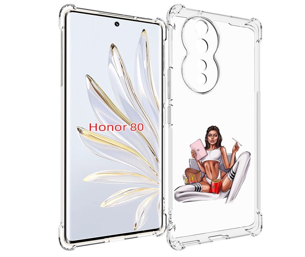 

Чехол MyPads Модная-иллюстрация-девушки женский для Honor 80, Прозрачный, Tocco