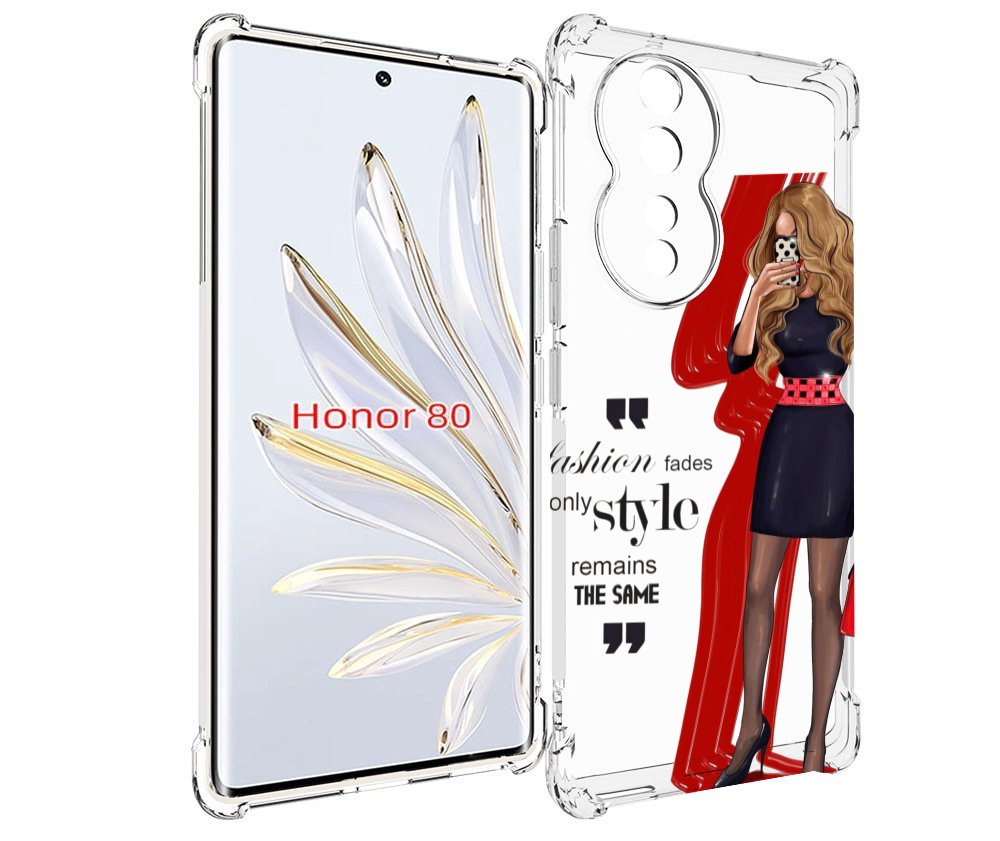 

Чехол MyPads Модная-девушка женский для Honor 80, Прозрачный, Tocco