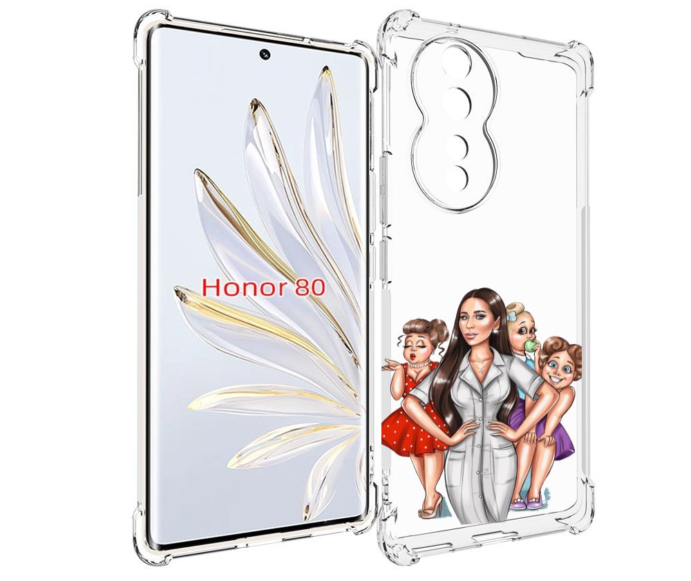 

Чехол MyPads Милые-дамы женский для Honor 80, Прозрачный, Tocco