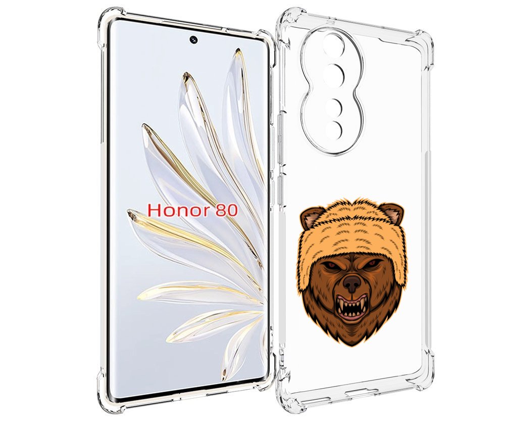 

Чехол MyPads Медведь-в-шапке для Honor 80, Прозрачный, Tocco