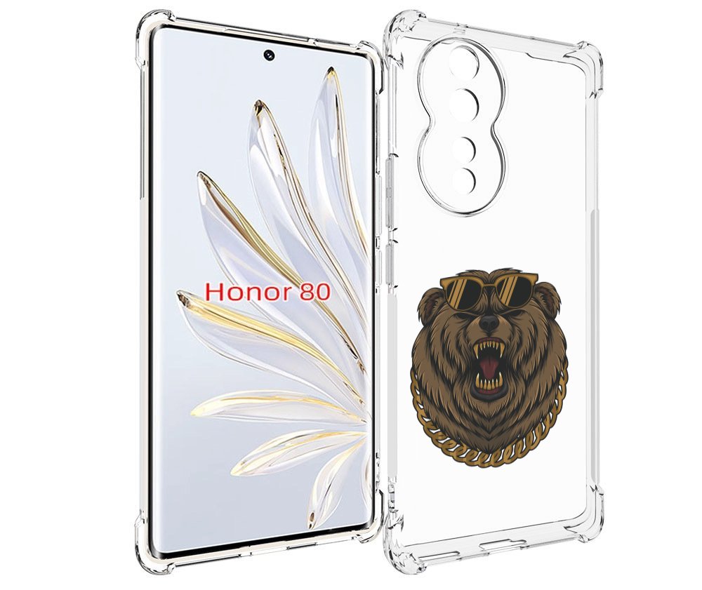 

Чехол MyPads Медведь-в-очках-2 для Honor 80, Прозрачный, Tocco