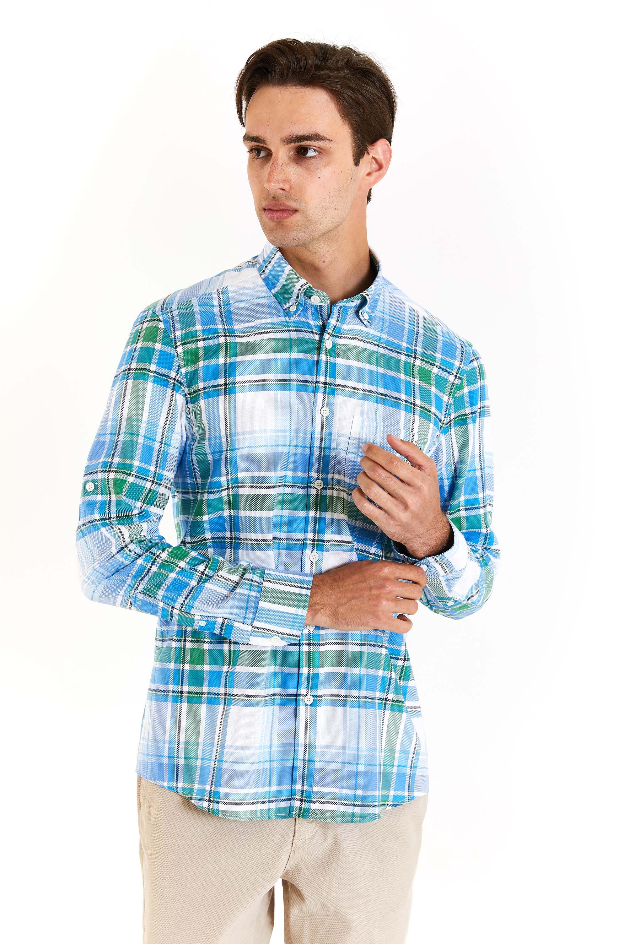 

Рубашка мужская US Polo Assn G081SZ0040NOAH синяя S, Синий, G081SZ0040NOAH