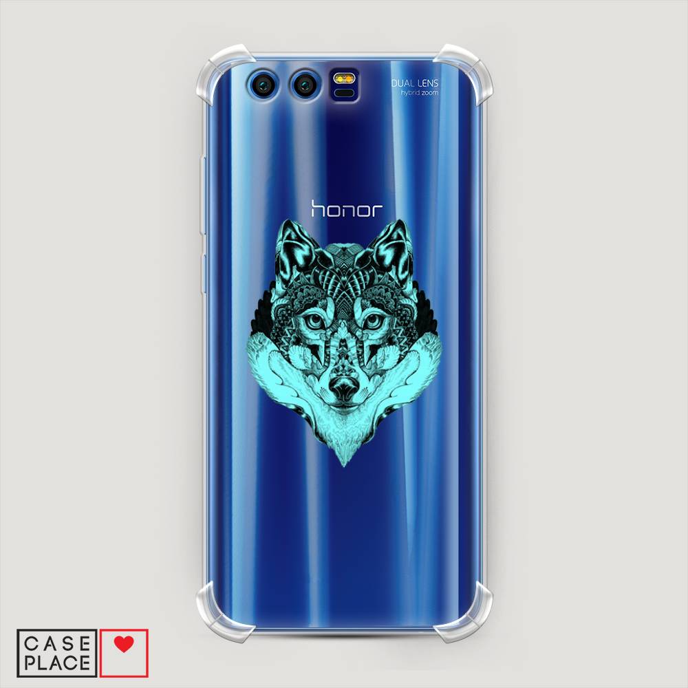 

Чехол Awog на Honor 9 "Бирюзовый волк", Разноцветный, 62451-1