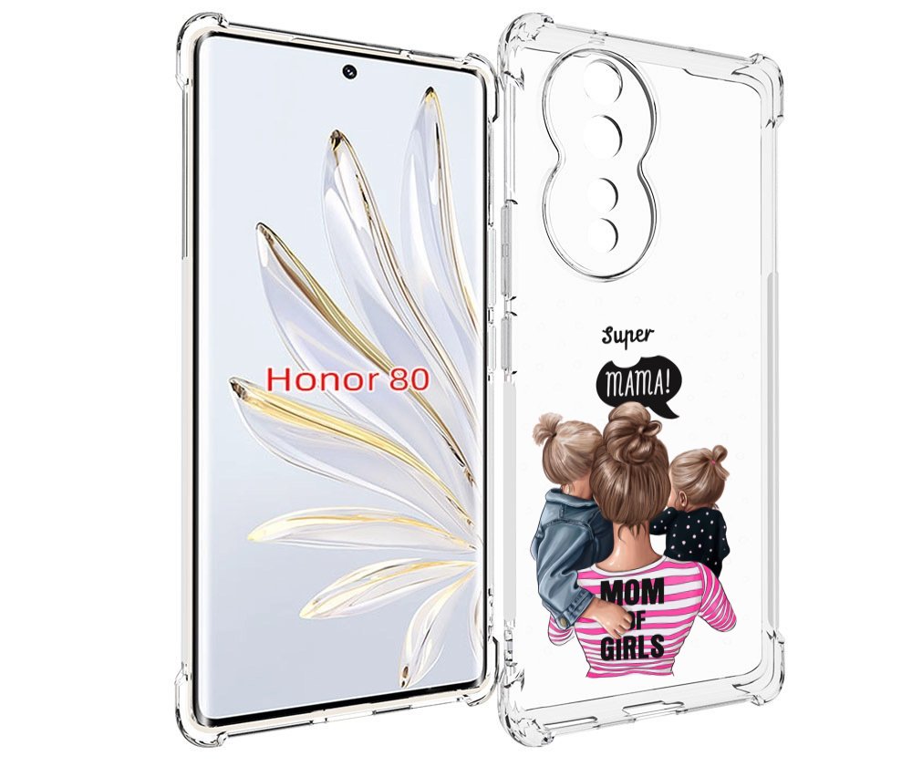 

Чехол MyPads Мама-девочек женский для Honor 80, Прозрачный, Tocco
