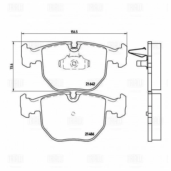 Колодки тормозные дисковые передние (в компл. с датчиком) TRIALLI PF 4154