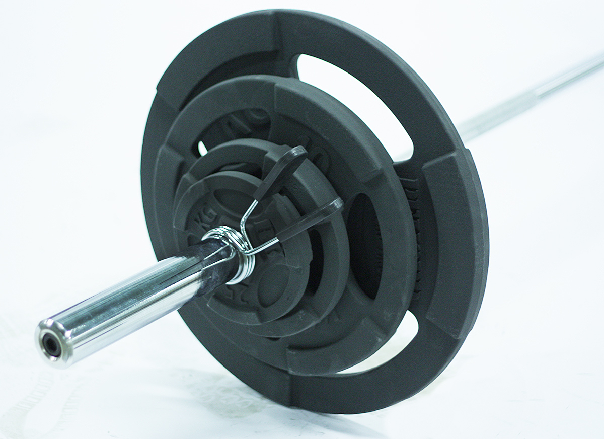 фото Штанга тренировочная 51 мм. 100 кг. с металлическими дисками nobrand