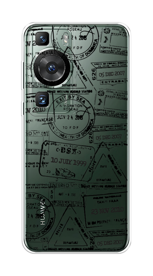 

Чехол на Huawei P60/P60 Pro "Visa stamps 2", Белый;черный;серый, 6121150-2
