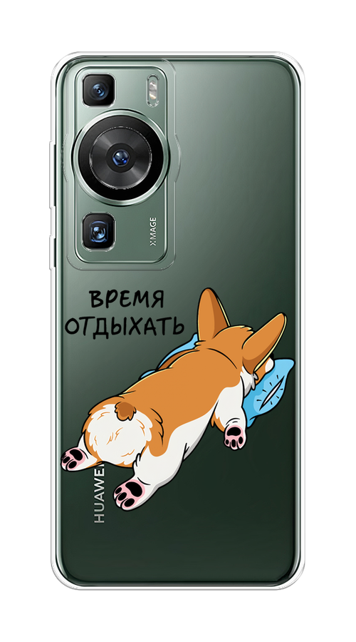 

Чехол на Huawei P60/P60 Pro "Корги отдыхает", Черный;коричневый;голубой, 6121150-1