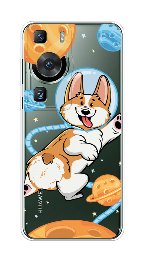 

Чехол на Huawei P60/P60 Pro "Корги-космонавт", Голубой;бежевый;белый, 6121150-1
