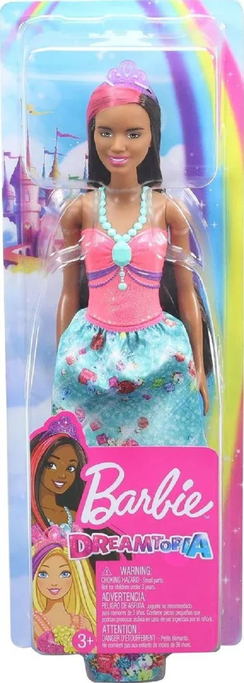 Кукла Barbie Принцесса брюнетка в ярком платье GJK15
