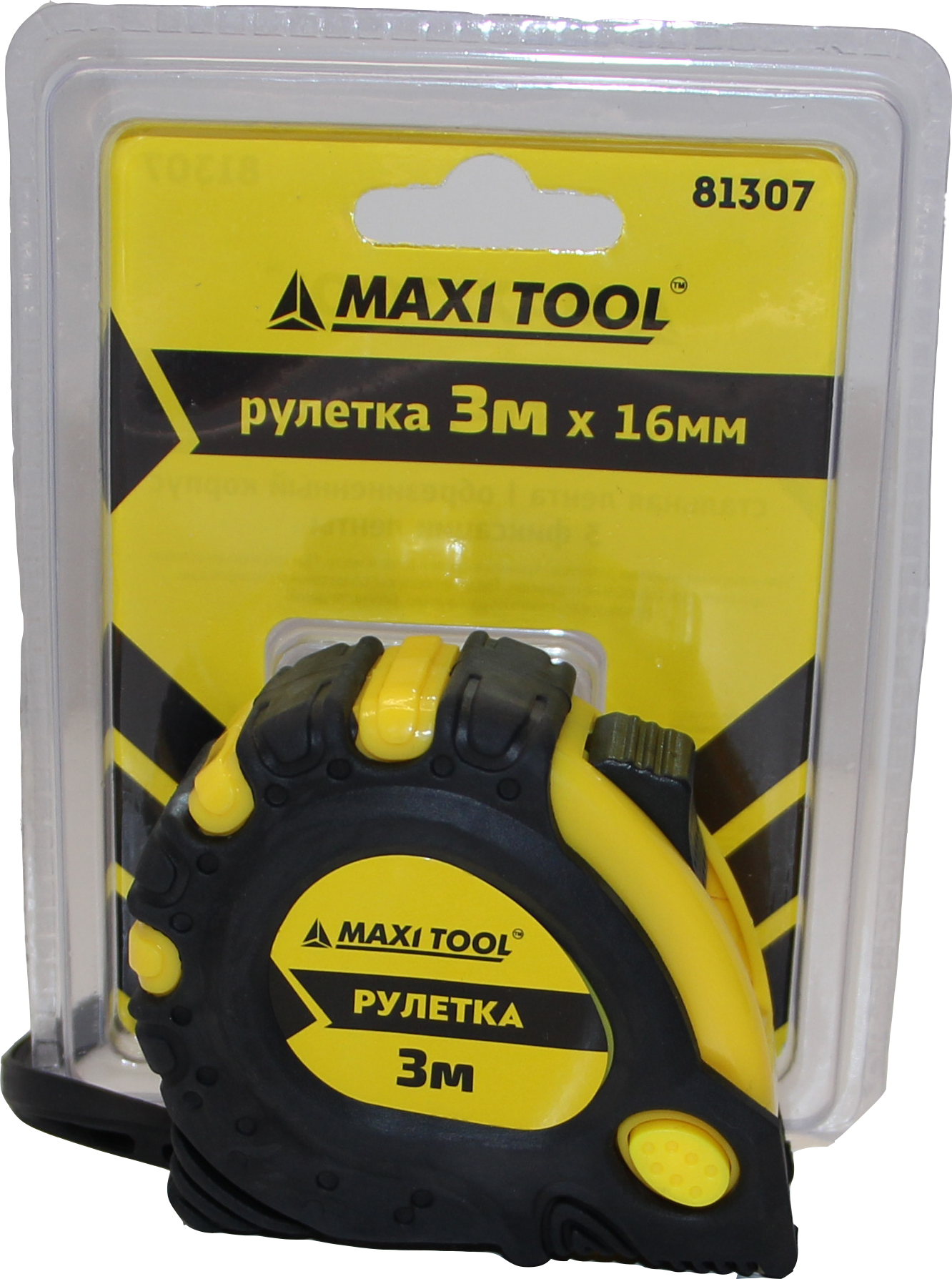 Рулетка S6A MaxiTool 81307 3м*16мм обрезиненный корпус 3 фиксатора