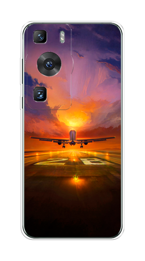

Чехол на Huawei P60/P60 Pro "Самолет на посадке", Оранжевый;синий, 6121150-6