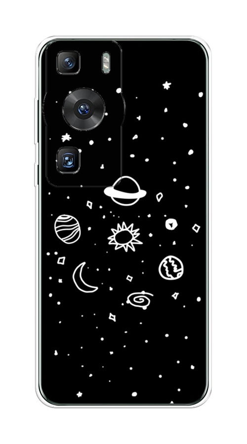 

Чехол на Huawei P60/P60 Pro "Дудл солнечной системы", Бежевый;серый, 6121150-2