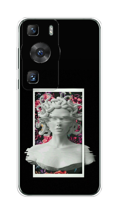 

Чехол на Huawei P60/P60 Pro "Web Punk Медуза Горгона", Черный;серый, 6121150-6