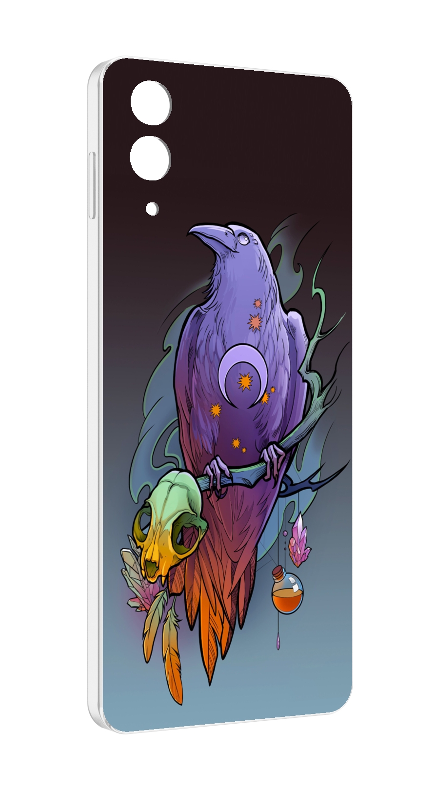 

Чехол MyPads фиолетовый ворон на ветке для Samsung Galaxy Z Flip 4 (SM-F721), Прозрачный, Tocco