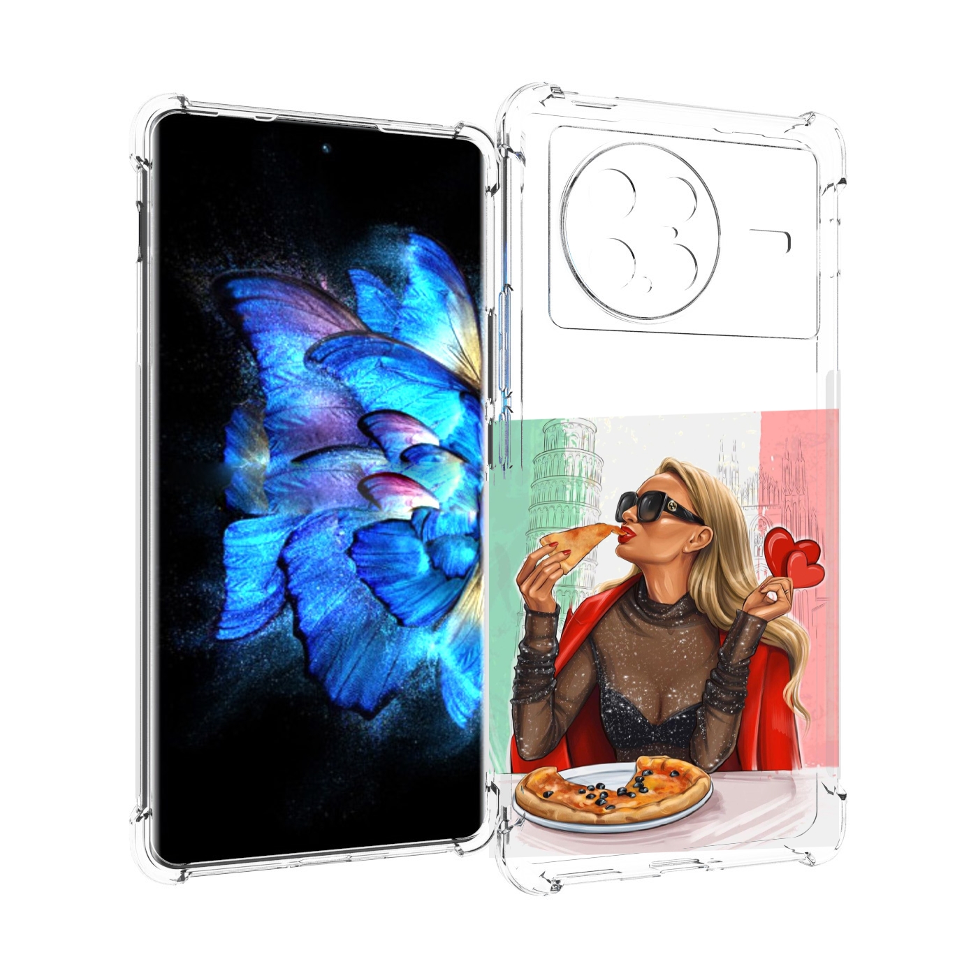 

Чехол MyPads любительница-пиццы женский для Vivo X Note 5G, Прозрачный, Tocco