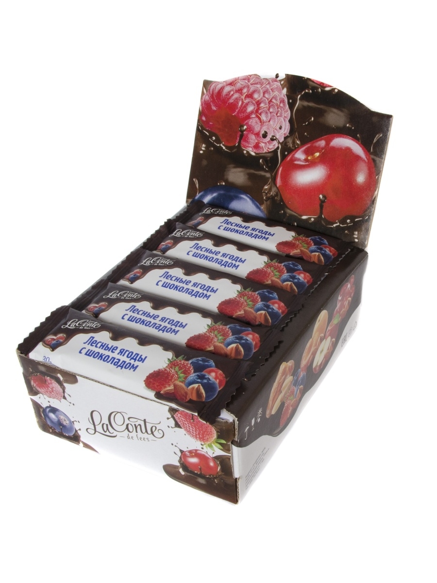 Батончик La Conte de fees Лесные ягоды с шоколадом, 30г х 20 шт.