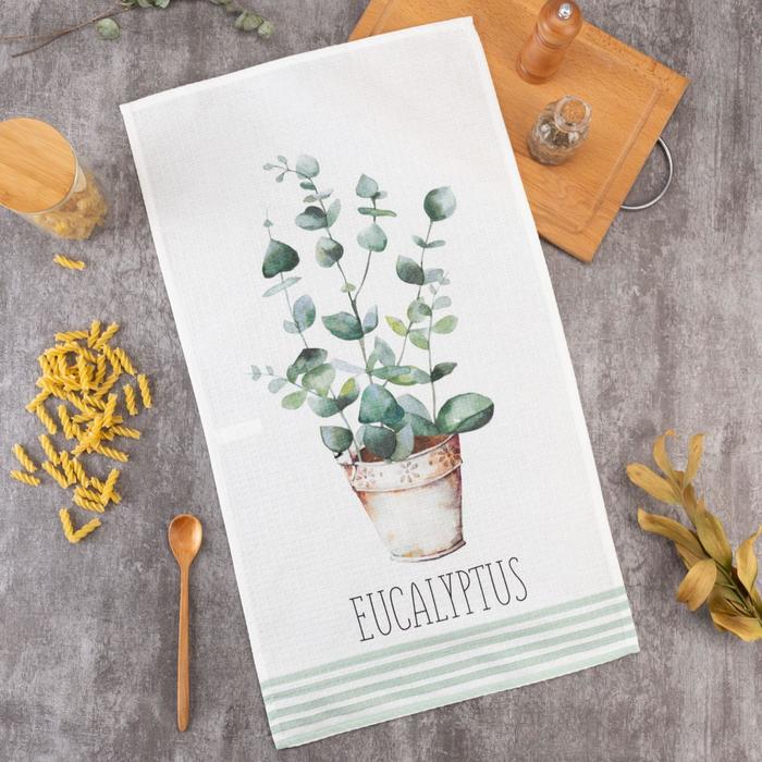 

Полотенце "Этель" Green tree 40х70см, 100% хлопок, вафля, Eucalyptus