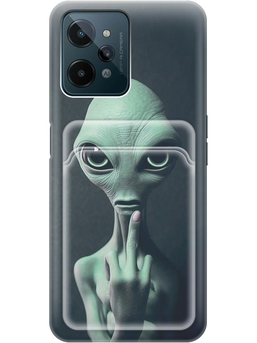 

Силиконовый чехол на realme C31 с рисунком "Инопланетянин", Зеленый;синий;черный, 20011999