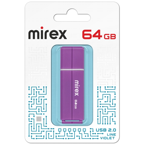 фото Флешка mirex line violet 64 гб usb 2.0 flash drive - светло-фиолетовый