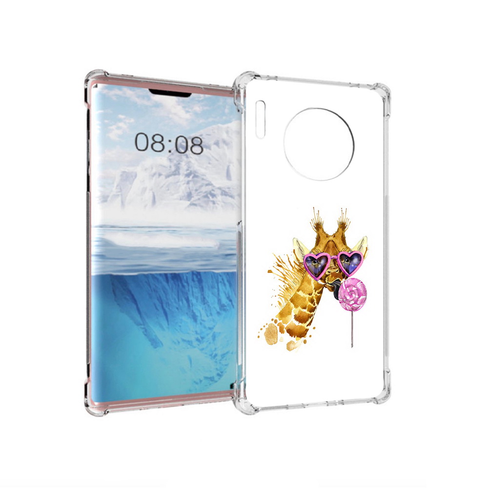 

Чехол MyPads Tocco для Huawei Mate 30 Pro акварельный жираф, Прозрачный, Tocco
