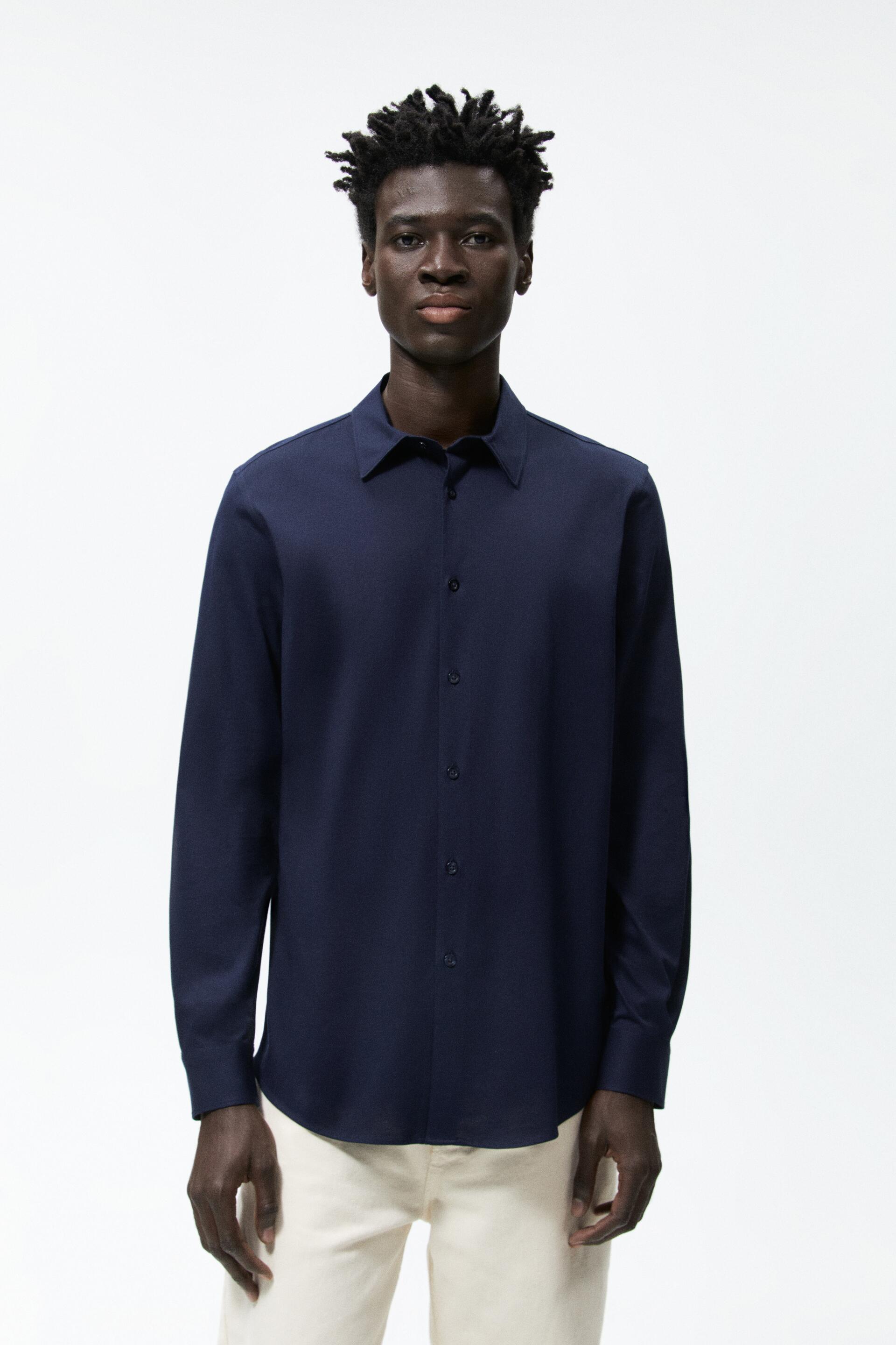

Рубашка мужская ZARA 05980284 синяя M (доставка из-за рубежа), 05980284