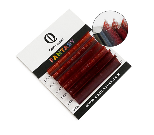 Ресницы Oko Lashes Professional Fantasy мини черно-красный M 0.10 7-12 mix коса на мотошлем крепление присоской 60 см черно красный