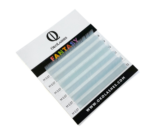 

Ресницы Oko Lashes Professional Fantasy мини топаз M 0.10 7-12 mix, Белый