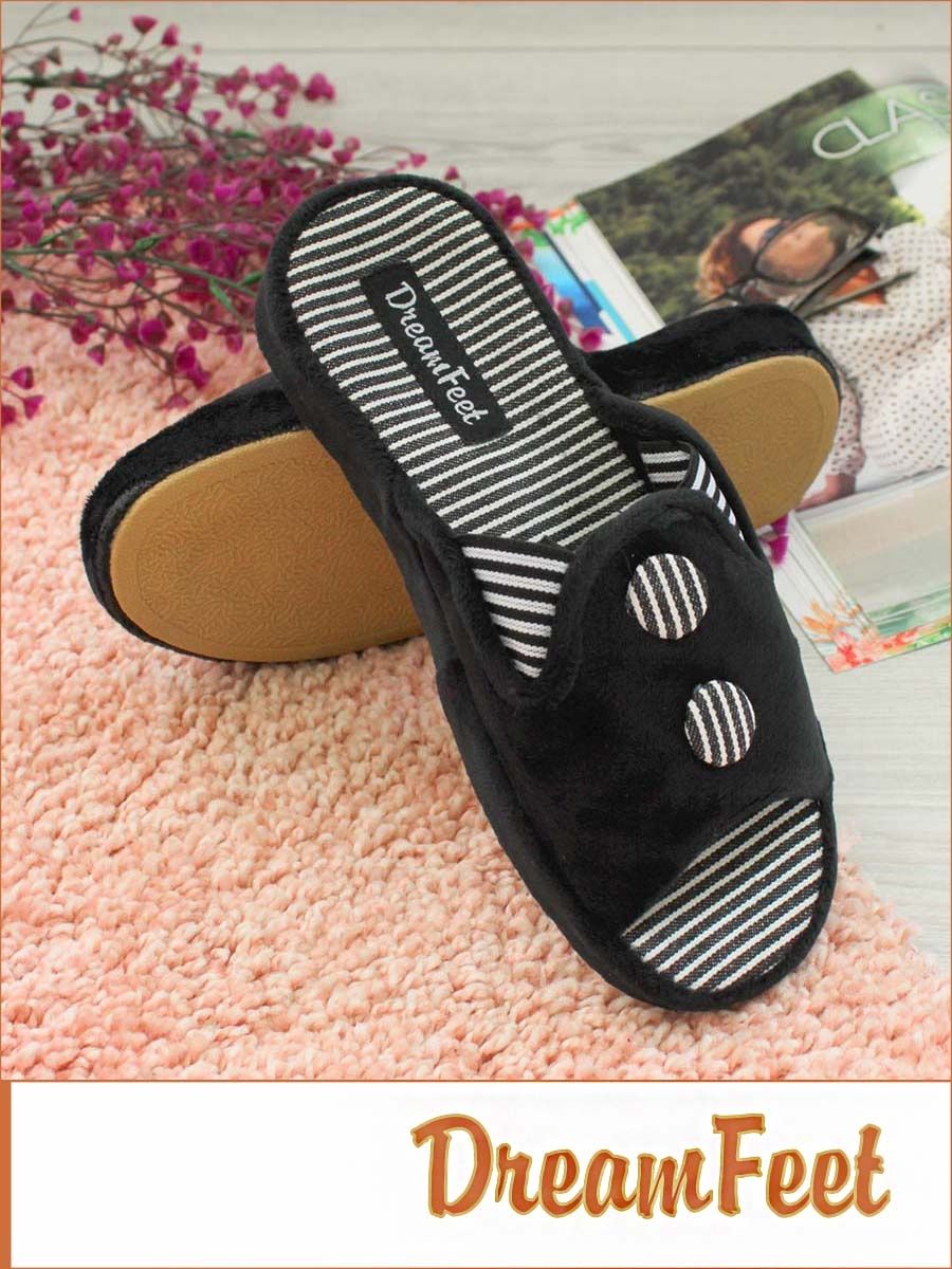 

Тапочки женские Dream feet DFR-22-11W черные 40 RU, Черный, DFR-22-11W