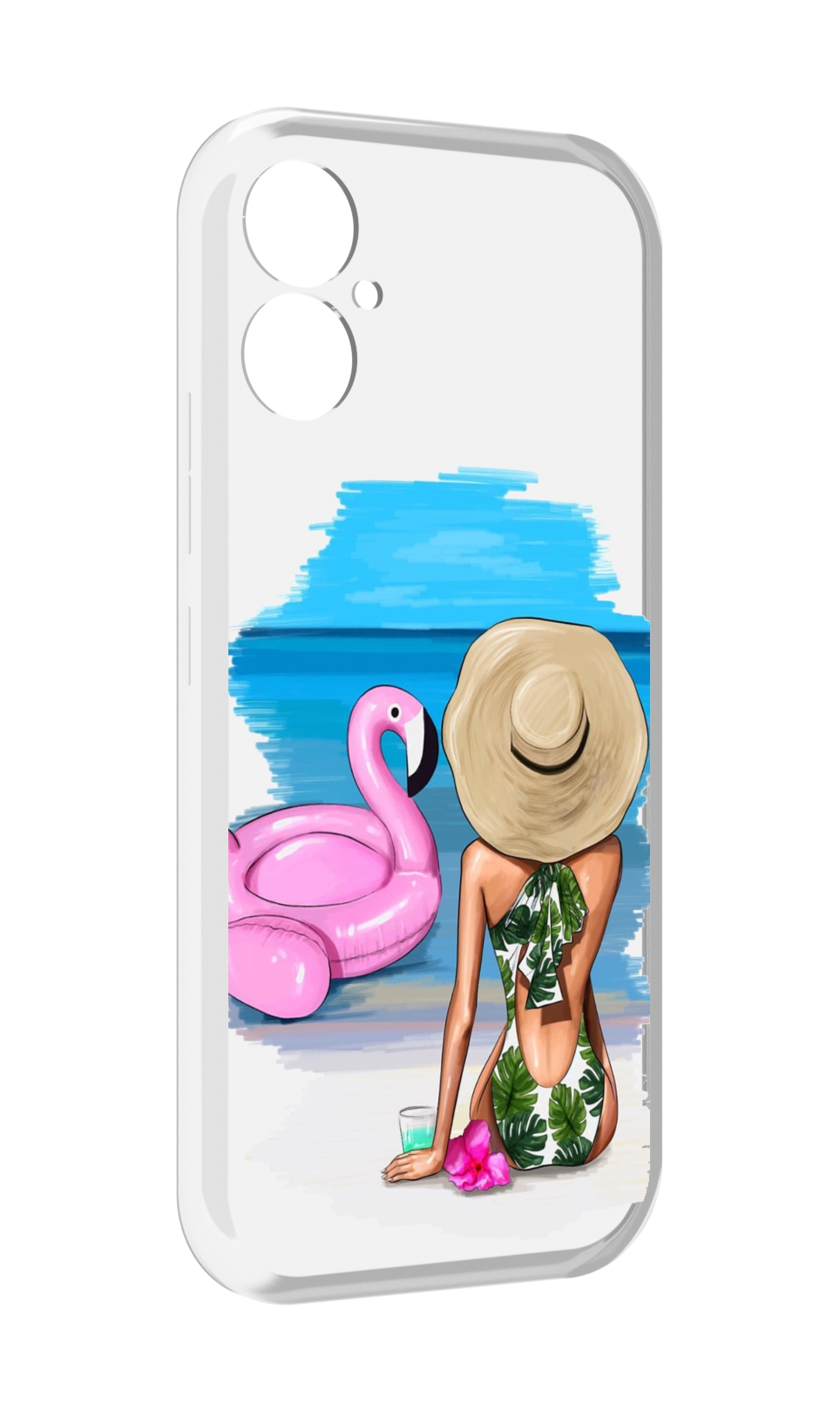 

Чехол MyPads Девушка-и-фламинго женский для Tecno Spark 9 Pro \ Spark 9T, Прозрачный, Tocco