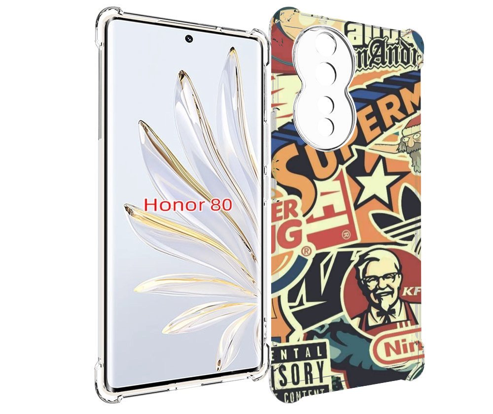 

Чехол MyPads Лейблы-на-постере для Honor 80, Прозрачный, Tocco