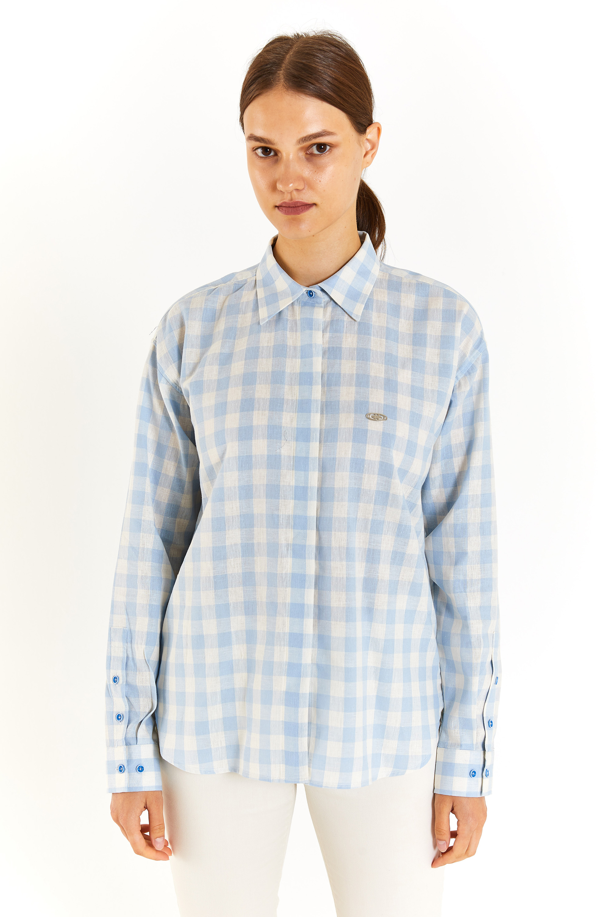 

Рубашка женская US Polo Assn G082SZ0040ALEXISTA голубая 42, Голубой, G082SZ0040ALEXISTA