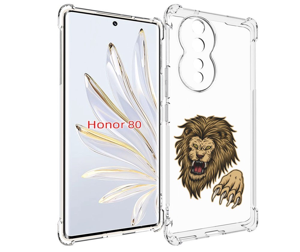 

Чехол MyPads Лев-завоеватель мужской для Honor 80, Прозрачный, Tocco