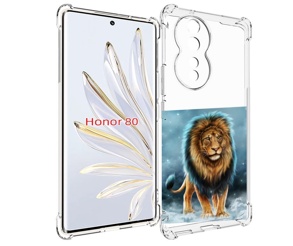 

Чехол MyPads Лев-в-тумане для Honor 80, Прозрачный, Tocco