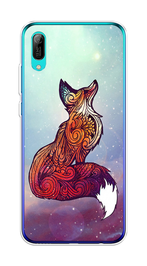 

Чехол Awog на Huawei Y6 Pro (Prime) 2019 "Лиса 1", Голубой;фиолетовый, 68150-1