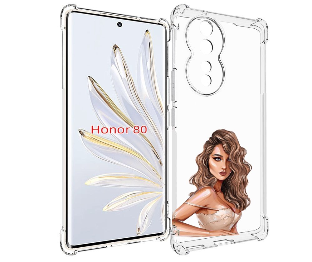 

Чехол MyPads Кудрявая-девушка женский для Honor 80, Прозрачный, Tocco