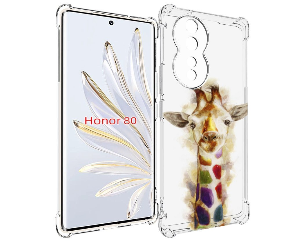 

Чехол MyPads Красочный жираф для Honor 80, Прозрачный, Tocco